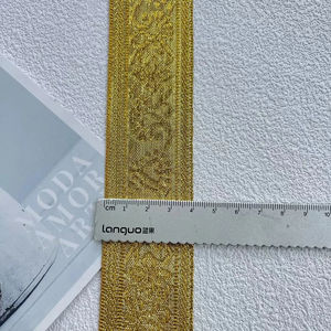 Ethnic Style Jacquard Ribbon Hamza Badges' Webbing Woven with Gold and <b>Silver</b> Thread for Garment Accessories and Braid - Product Image 5