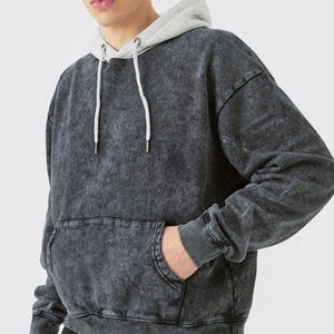 Sweat à capuche zippé imprimé DTG 100% coton personnalisé Vintage en détresse poids lourd lavé à l'acide strass Y2K sweat à capuche zippé en éponge française - Product Image 3