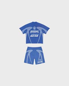 Conjuntos de dos piezas con estampado personalizado Camisetas de entrenamiento de verano ligeras ecológicas de moda Pantalones cortos Chándales de invierno de talla grande - Product Image 3