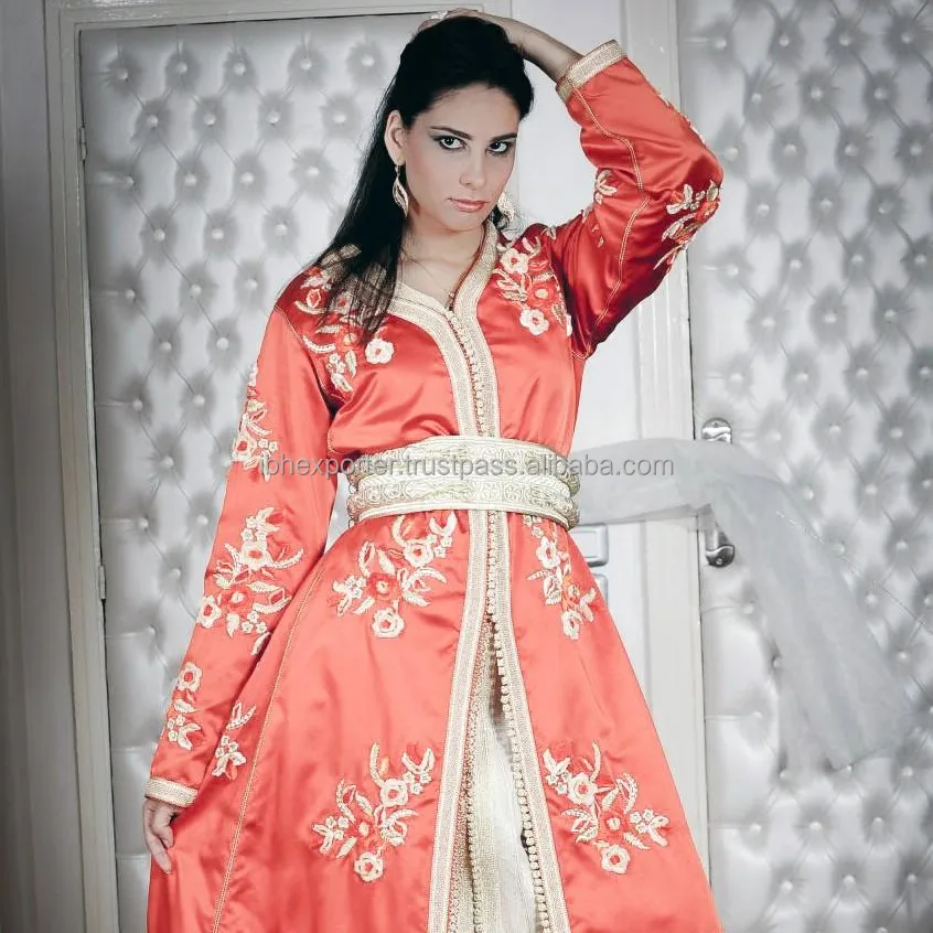Wholesale Women's Long Skirt Kaftan Luxury Lace Seamless Embroidered Sequin Muslim Abaya Dress