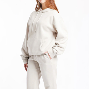 Ensemble de survêtement pour femme à manches longues, imprimé couleur personnalisée, nouveau look, 2 pièces, 100% coton, vêtements de jogging, molleton, survêtement pour femme - Product Image 4