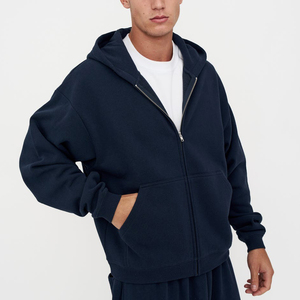 Sweats à capuche vierges Design personnalisé Logo poids lourd surdimensionné goutte épaule pull fermeture éclair sweats à capuche hommes Streetwear - Product Image 6