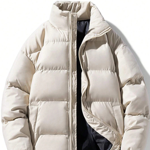 Veste matelassée de haute qualité pour hommes, blouson aviateur décontracté pour l'hiver sur pied en tissu Softshell imperméable, couleur unie, taille adulte - Product Image 1
