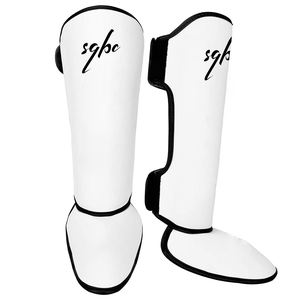 Ensemble de rashguard d'entraînement blanc meilleur design MMA protège-tibia MMA Gear & Kickboxing Shinpads - Product Image 1