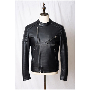 2026 Best Selling Men's Slim Winter Leather Jacket Customized Design Biker Jacket with Stand Collar <b>Top</b> Product for Sale - Product Image 4