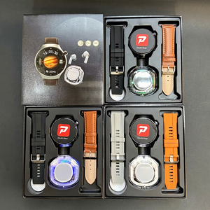 Montre connectée Doufit Wear D21 4 en 1 avec écran IPS rond, bracelet en cuir, Bluetooth, écran tactile, tracker d'activité unisexe - Product Image 2