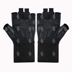 Gants de sport respirants et ventilés à demi-doigts, avec paume rembourrée antidérapante en maille, pour entraînement en salle de sport, unisexe, vente en gros - Product Image 5