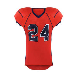 Uniforme de Fútbol Americano Personalizado al por Mayor para Clubes y Equipos, 100% Poliéster, Manga Corta, Números de Equipo Personalizados, Servicio OEM - Product Image 2