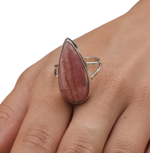 Anillo giratorio de Plata de Ley 925 con piedras preciosas hechas a mano, joyería de Rhodo Chrosite, joyería de diseño Natural de Plata de Ley 925 estampada - Product Image 1