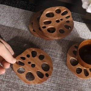 Posavasos de madera en juego de soporte decorativo perfecto para uso doméstico restaurantes cafés tiendas de té o despensas de oficina - Product Image 2
