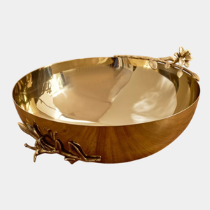 Bol de service de fruits décoratif martelé avec bol de service de nourriture de conception de fleur de gingko pour tout bol de décor d'événements spéciaux - Product Image 4