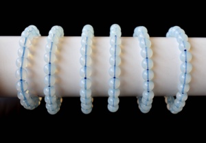 Wholesale Hot Selling Sky Blue Color <b>Opal</b> Synthetic 8mm Round Natural Crystal Beaded Healing <b>Bracelet</b> for Meditation Jewelry - Product Image 1
