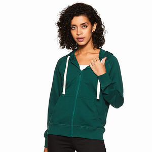 เสื้อสเวตเตอร์มีฮู้ดสำหรับผู้หญิง,เสื้อสเวตเชิ้ตสตรีทแบบเรียบปิดด้วยซิปเพื่อความอบอุ่นในฤดูหนาว - Product Image 1