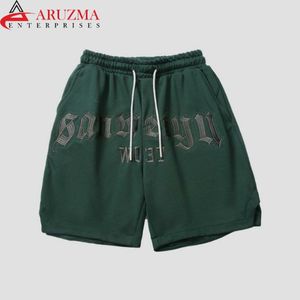 Mens 3D Embroidered Design French Terry Shorts Breathable Casual Print Customizable Logo Printing <b>Drawstring</b> All Sizes Available - Product Image 2