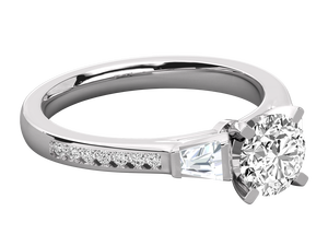 Bague de fiançailles et de mariage pour femme en or rose 14 carats avec diamant de laboratoire certifié IGI, sertie classique à griffes - Product Image 4