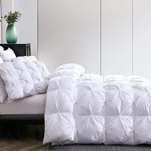Pinch pleat chim nước ngỗng lông và xuống <span class=keywords><strong>Comforter</strong></span>, vải cotton, cao cấp tất cả các mùa khách sạn Trắng <span class=keywords><strong>Comforter</strong></span> Duvet chèn - Product Image 2