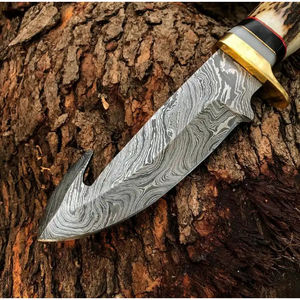 Couteau à désosser Burraq DIY fait main en acier Damas de 9 pouces, magnifique manche en bois, étui en cuir, cadeau de camping et de chasse, OEM - Product Image 4