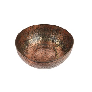 Frutero de Metal de alta calidad con diseño martillado, tazón contenedor de frutas de Metal sostenible pulido dorado de gran capacidad - Product Image 2