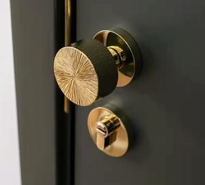 Round Shape <b>Gold</b> Designer Door Knob Perfect For Home Door Display Villa Door And Stylish Furniture Hardware From India - Product Image 5