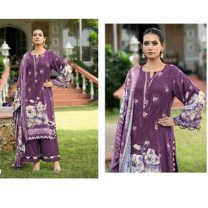 Modern Viscose <b>Pashmina</b> Women's Salwar Kameez Suits Digital Print Hand Embroidery Party Occasions All Seasons Stretchable - Product Image 1