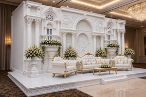 เวทีงานเลี้ยงฉลองสมรสสไตล์ยุโรปคลาสสิก ความงดงามแบบอเมริกัน แผงฉากหลังสำหรับงานเลี้ยงตอนกลางคืนแบบไฟเบอร์ ออสเตรเลีย - Product Image 2