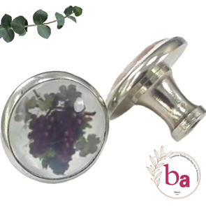 Perillas de cubierta de cristal de Metal con patrón de uvas y tirador para armarios de cocina, tocadores, dormitorios, hoteles - Product Image 1