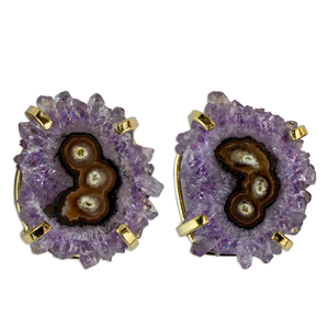 Bijoux en pierre précieuse, Pyrite d'améthyste, géode mexicaine, Stalactite, origine brésilienne - Product Image 2