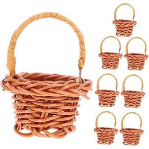 Versátil diseño rústico de ratán Mini tejido con asas fácil de llevar Photo Booth Props para decoración de casa de muñecas y fotografía - Product Image 1