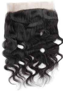 100% Temple naturel Cheveux Humains Dentelle Frontals HD Dentelle Ondulés Naturels Non Transformés Cheveux Couleur Noire Vague Italienne Frontale Pièce - Product Image 3