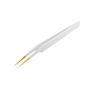 Pince à épiler d'extension de cils droite d'isolation classique professionnelle avec pointe d'or - Product Image 1