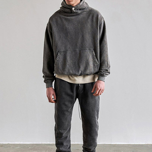 Poids lourd lavage à l'acide hommes sweats à capuche pas de ficelle personnalisé hommes surdimensionné haut tendance dernière conception lavé à l'acide sweat à capuche pour hommes - Product Image 4