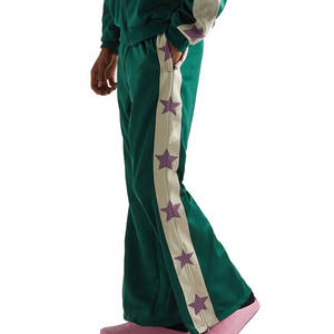 Pantalones Deportivos Casuales de Algodón de Alta Calidad, Corte Recto, Ligeros, Transpirables, Cintura Alta, Estampados, Frente Plano - Product Image 1