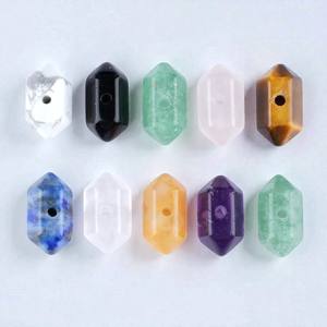 Pierre de guérison en cristal de quartz naturel à double pointe - Pierre précieuse perlée pour la fabrication de bijoux - Product Image 3