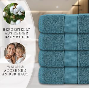 Juego de toallas de baño personalizables de 4 piezas de algodón absorbente suave para uso doméstico logotipo personalizado al por mayor para hoteles y gimnasios - Product Image 2