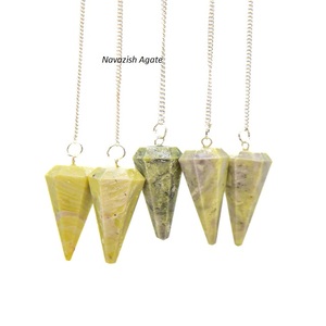 Péndulo de serpentina natural de alta calidad Comprar ágata Navazish en línea: péndulo de serpentina al por mayor - Product Image 1