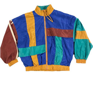 แจ็กเก็ตกันลมซิปบล็อกแบบวินเทจผ้าโพลีเอสเตอร์พร้อมซิปเสื้อโค้ทแบบเต็มตัวเสื้อแจ็คเก็ตผ้าอโนรัคไซส์พิเศษ - Product Image 1