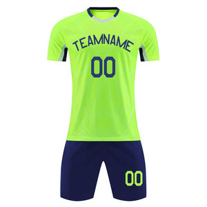 Precios al por mayor Conjuntos de uniformes de fútbol 100% poliéster ropa deportiva de secado rápido Club Traje de entrenamiento de fútbol uniforme de fútbol unisex - Product Image 1