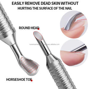 Pousse-cuticules double tête en acier inoxydable de haute qualité, style russe, outil de manucure pour le nettoyage des ongles - Product Image 5