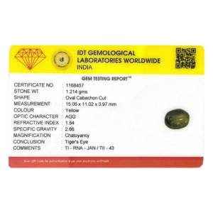 Cristal Natural de Ojo de Tigre Suelto Certificado Premium (6.07 Quilates) - Product Image 4