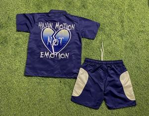 Conjunto Deportivo MOUNTNEVE Personalizado de Poliéster/Algodón, Corte Ajustado, Ligero, para Otoño, Camiseta Cortavientos y Pantalones Cortos Cortavientos para Hombre - Product Image 2