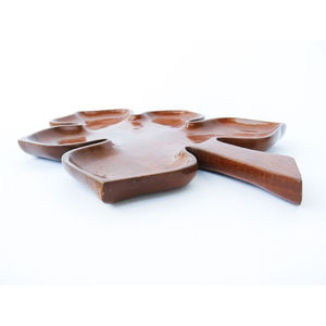 Vaisselle de maison vaisselle de service alimentaire plateau et plateau couleur marron ustensiles de cuisine en bois massif assiette de service à salade - Product Image 6