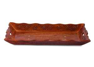 Round <b>Wooden</b> <b>Tray</b> for Wedding Party Hotel Decor Rectangular Shape Trending Home <b>Serving</b> Platter - Product Image 2