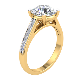 Anillo de diseño clásico de oro de 10 quilates para mujer con 2.23Cts VS Clarity Lab Grown EF Color Diamond Jewelry - Product Image 1