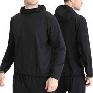 Chaqueta cortavientos con capucha y cuello levantado para hombre, ropa deportiva informal, de secado rápido, para exteriores, senderismo, trotar, abrigos finos impermeables - Product Image 3
