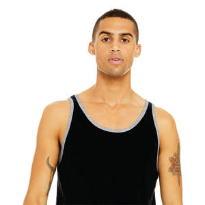 Airlume-Camiseta sin mangas de algodón para hombre y mujer, Camiseta deportiva masculina de 100% oz, color negro, con anillo de costura lateral, 4,2 - Product Image 4