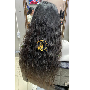 Vietnam Remy perruque de cheveux 100% vague naturelle bouclés avant de lacet perruque transparente avec ondulé peau crépue trame Extension de cheveux tendance chaude - Product Image 2