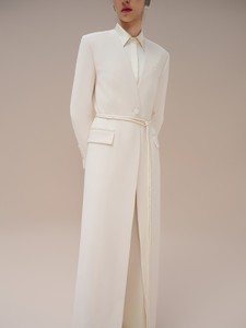 Abrigos de mujer antiarrugas con correa, abrigo de longitud Larissa, conjuntos de tela de alta calidad de Color blanco para mujer, marca local Whiteant - Product Image 4