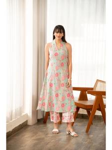 Vestido de algodón bohemio largo sin mangas con estilo para mujer, estampado Floral, ropa cómoda de verano para viajes, suministro ODM de moda - Product Image 2