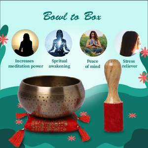 ชามร้องเพลงทิเบตออกแบบลายจุดด้วยค้อนชามสำหรับบำบัดด้วยเสียงของพระพุทธศาสนา - Product Image 6