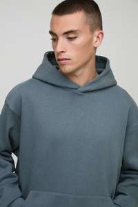 Conjunto de Sudadera con Capucha Extra Grande para Hombre, Estilo Deportivo, Color Azul Pizarra, Felpa, Bolsillo Tipo Canguro, Ropa de Calle Cómoda, Esencial para el Invierno - Product Image 2